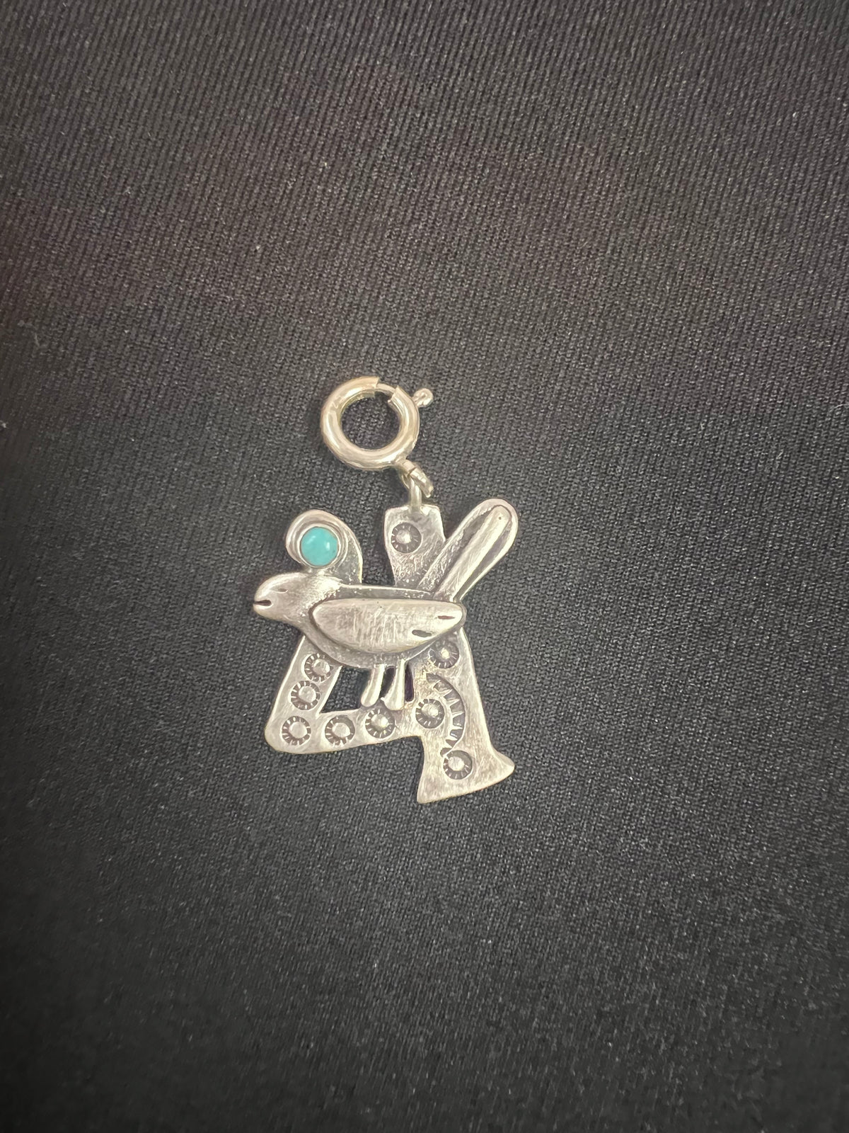 Southwestern Turquoise and Silver Bird Charm