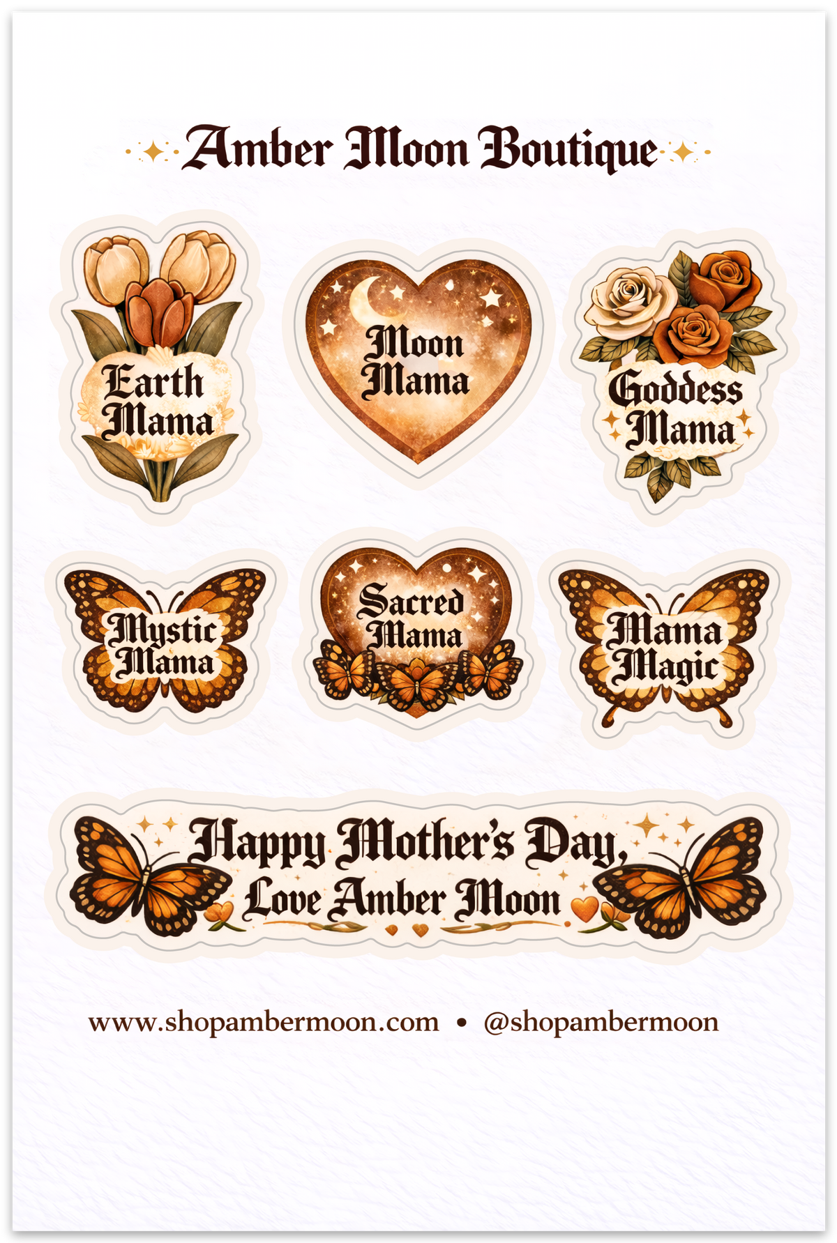 Amber Moon Boutique Mama Sticker Collection