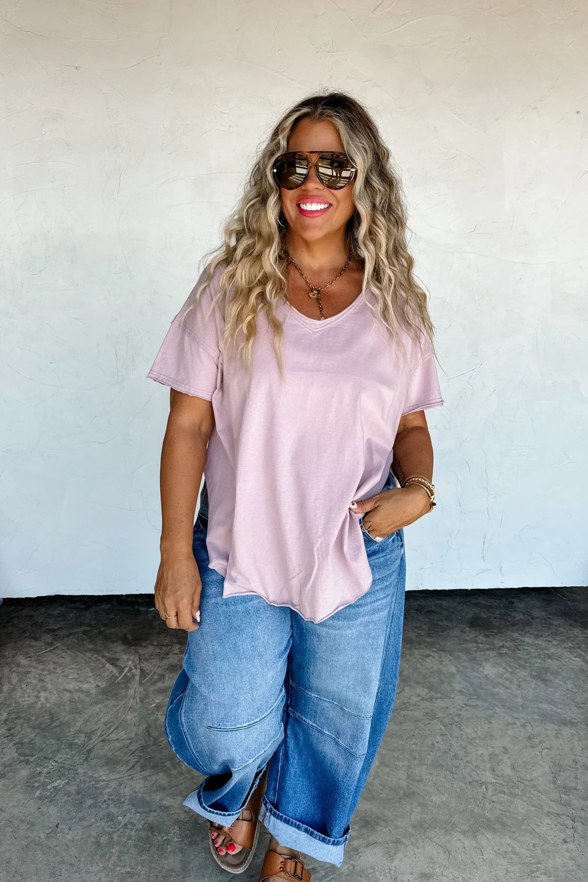 Camo V-Neck Boyfriend Tee