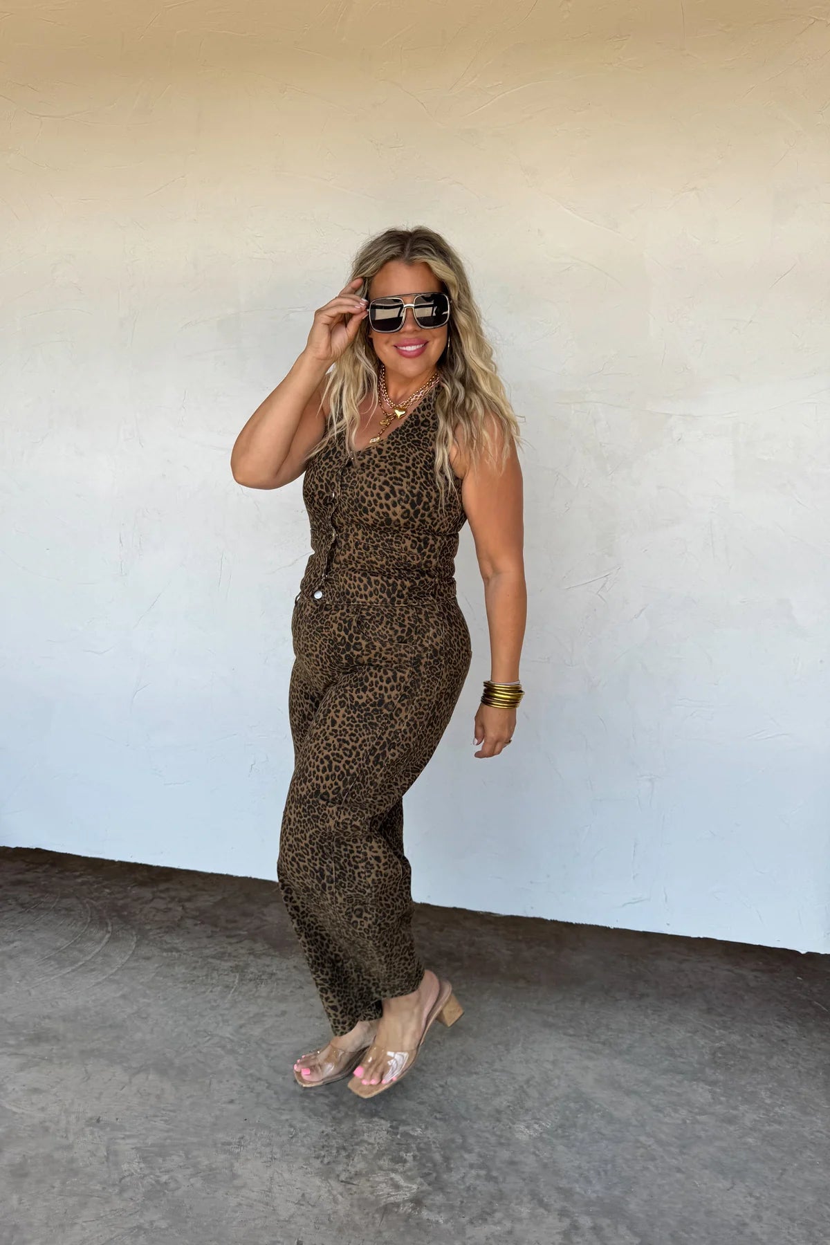 Cheetah Denim Vest