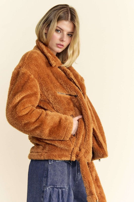 Devlin Fuzzy Jacket in Rust