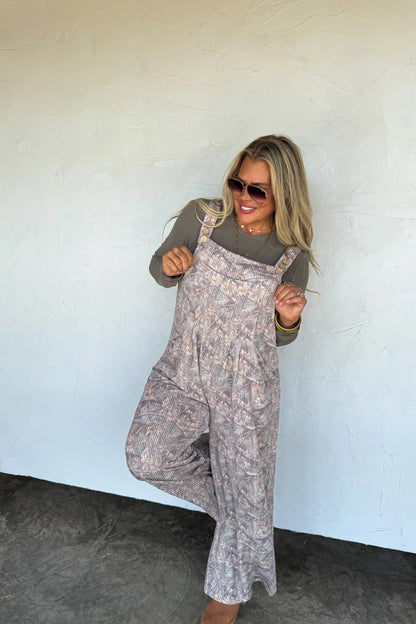 Camo Ribbed Overalls
