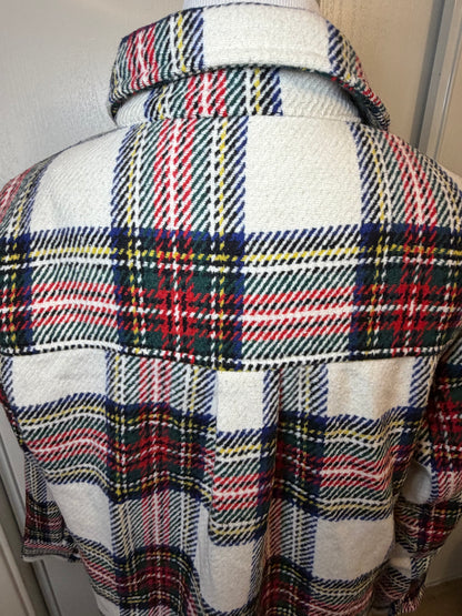 Amber Moon Revival: Oversized Red and White Shacket NWT