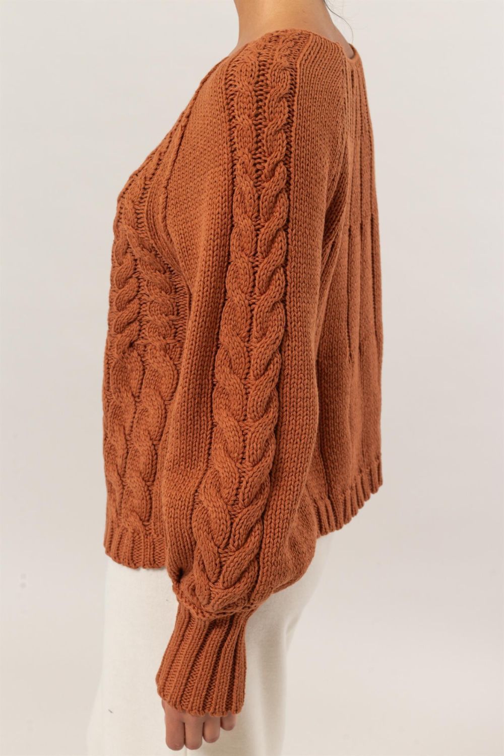 Rust Cable Sweater