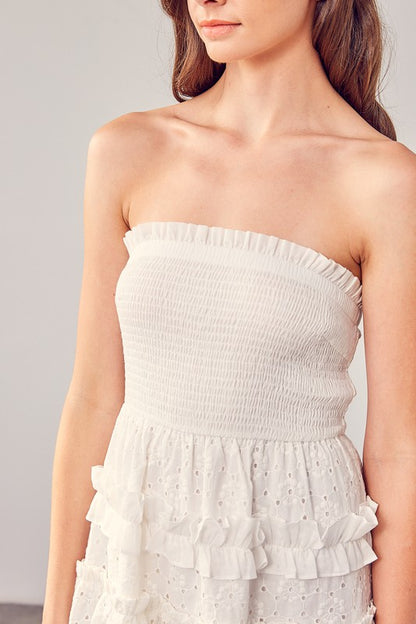 Eyelet Strapless Dress