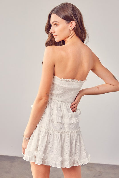 Eyelet Strapless Dress