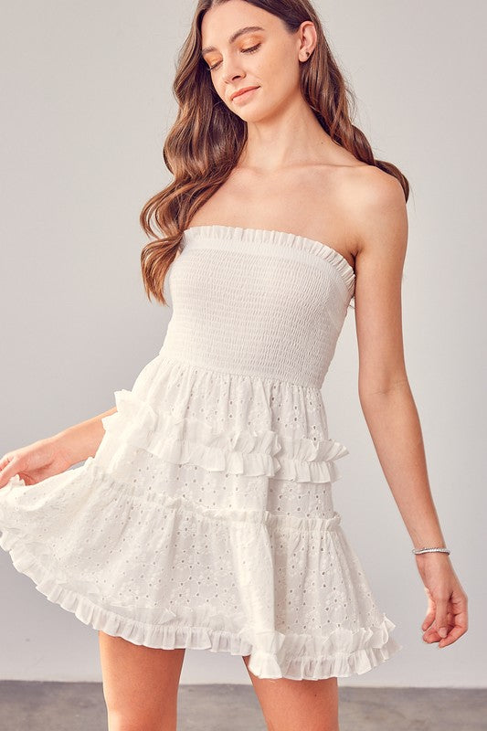 Eyelet Strapless Dress