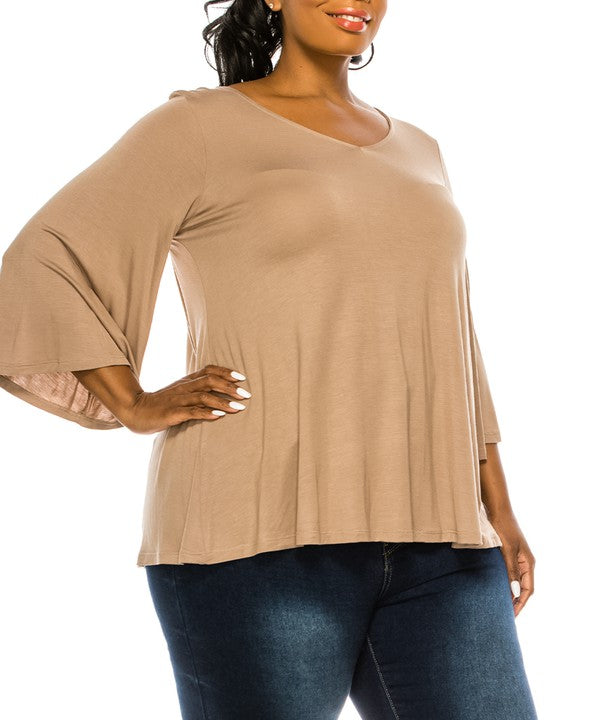 PLUS - Organic Bamboo 3/4 Sleeve Top