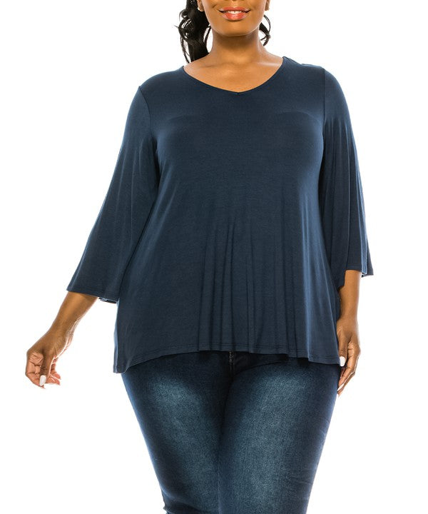 PLUS - Organic Bamboo 3/4 Sleeve Top