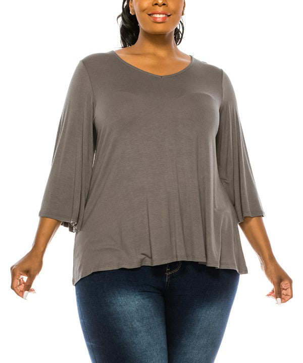 PLUS - Organic Bamboo 3/4 Sleeve Top