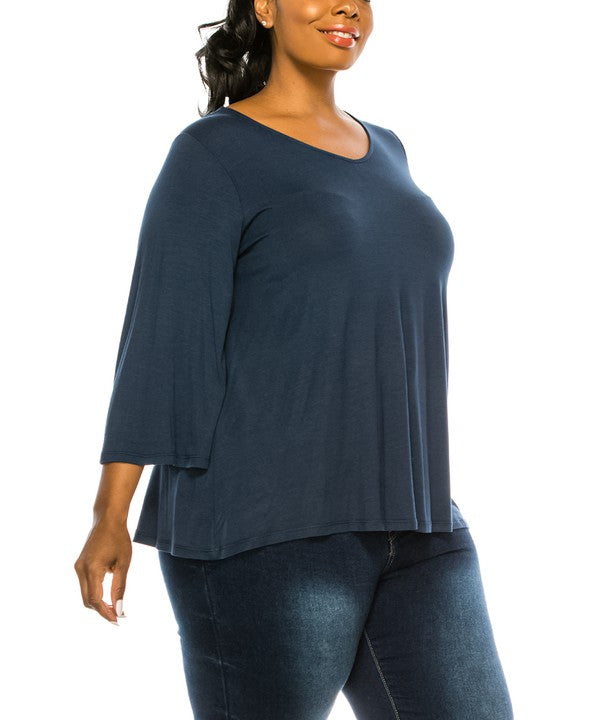 PLUS - Organic Bamboo 3/4 Sleeve Top