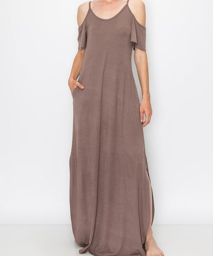 Organic Bamboo Cold Shoulder Maxi