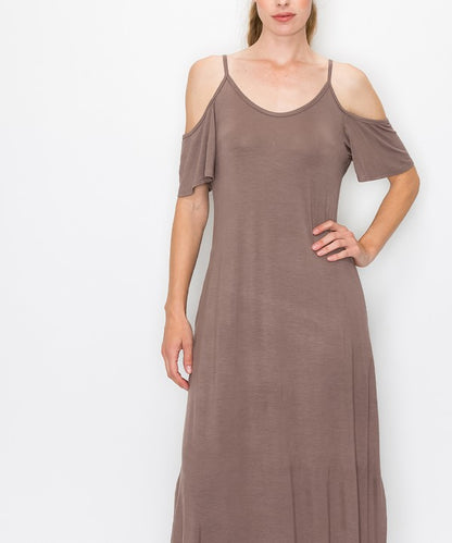 Organic Bamboo Cold Shoulder Maxi