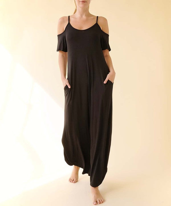 Organic Bamboo Cold Shoulder Maxi