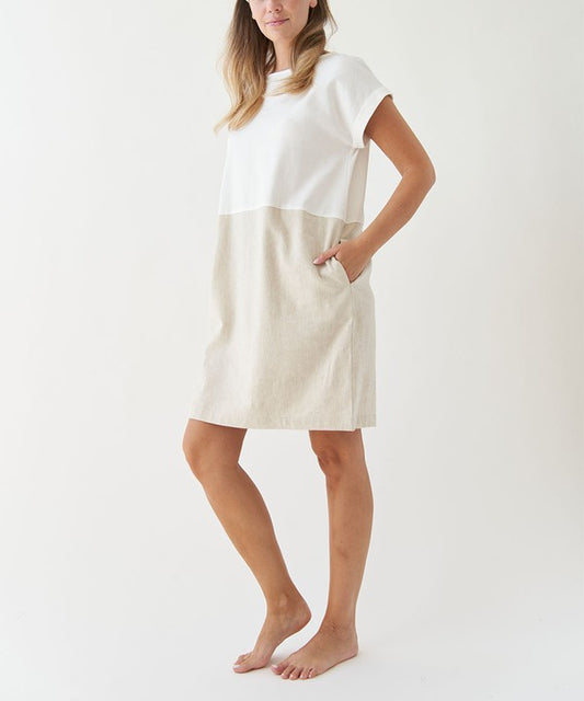 Organic Linen Blend and Bamboo Two Tone Dress