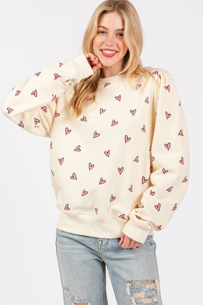 Heart Print Sweatshirt