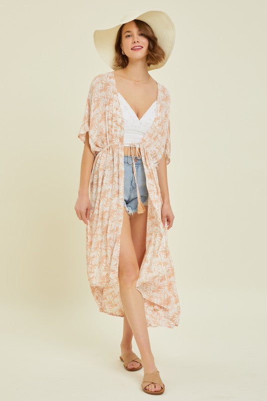 Subtle Waves Kimono in Taupe