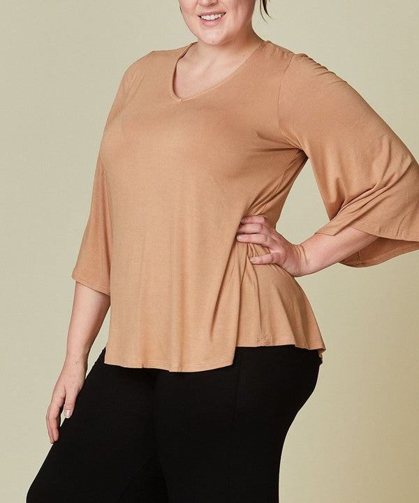 PLUS - Organic Bamboo 3/4 Sleeve Top