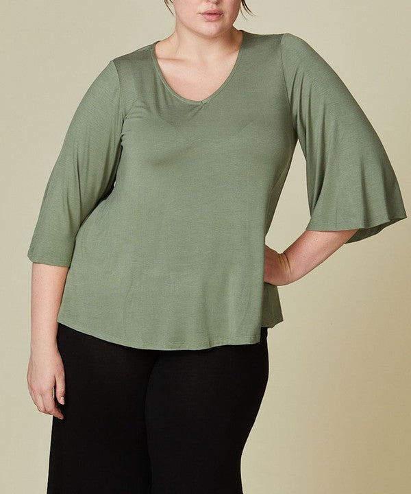 PLUS - Organic Bamboo 3/4 Sleeve Top