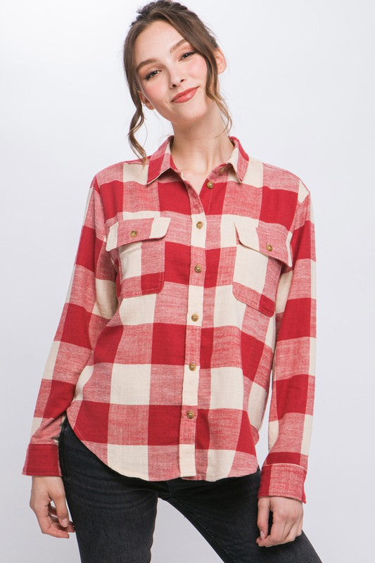 Norah Plaid Top