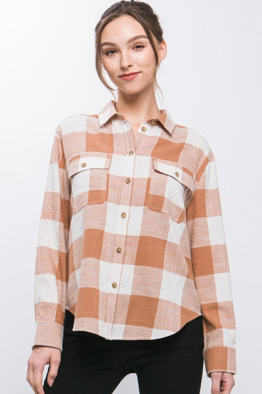 Norah Plaid Top