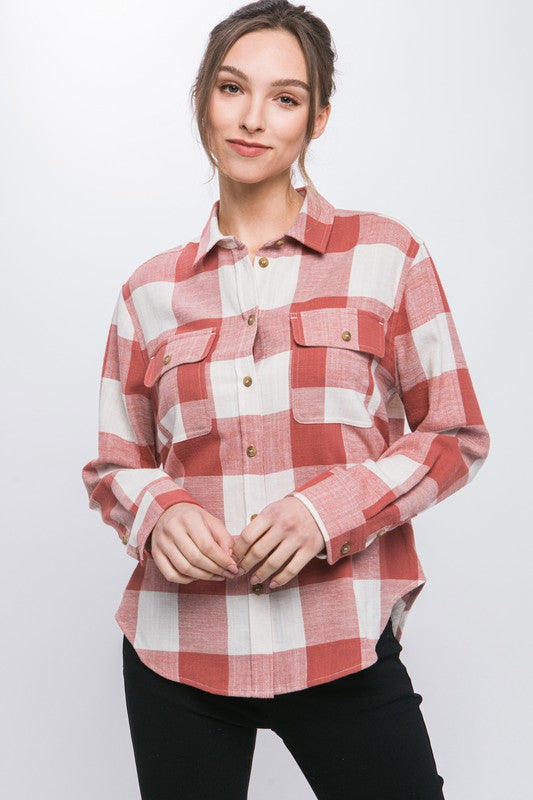 Norah Plaid Top