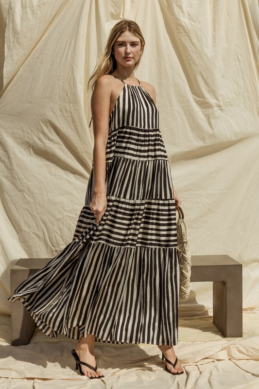 Striped Halter Maxi