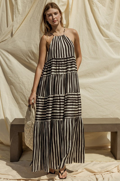 Striped Halter Maxi