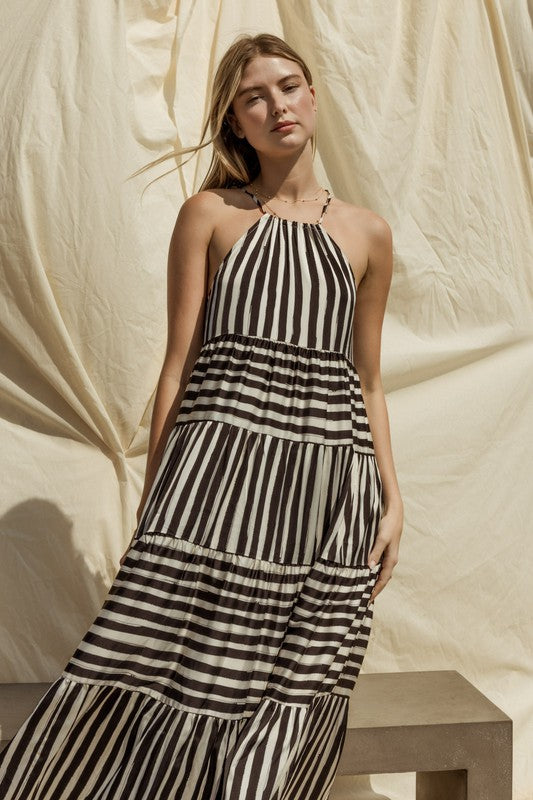 Striped Halter Maxi