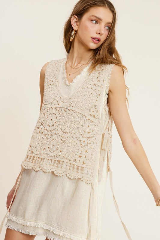 Side Tie Crochet Top