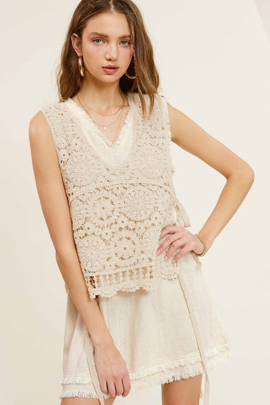 Side Tie Crochet Top