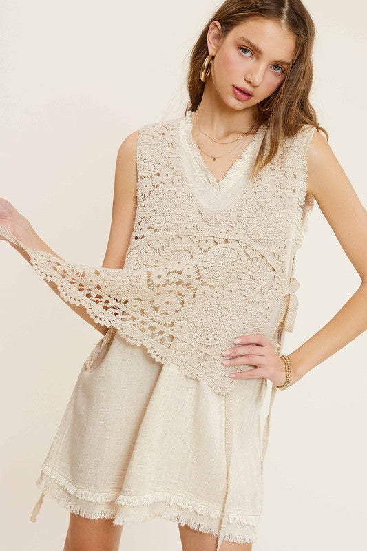 Side Tie Crochet Top