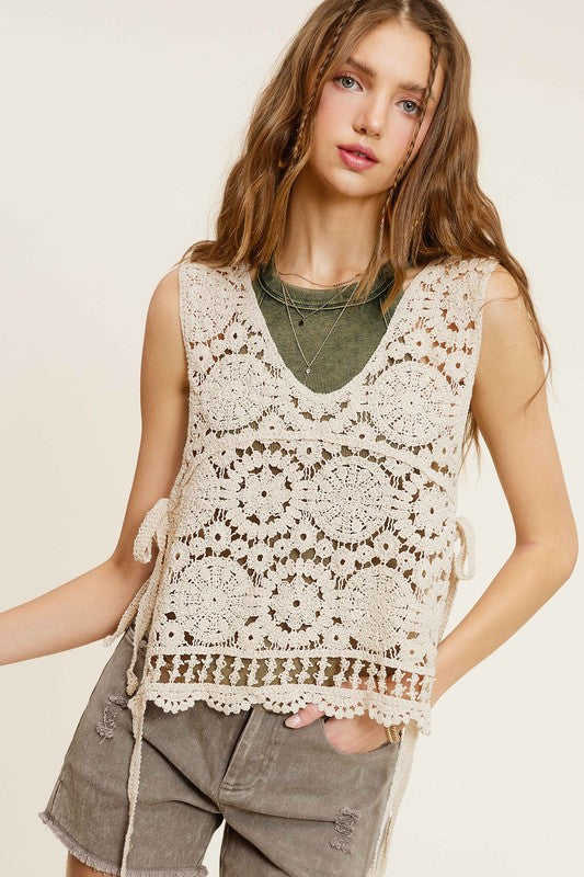 Side Tie Crochet Top