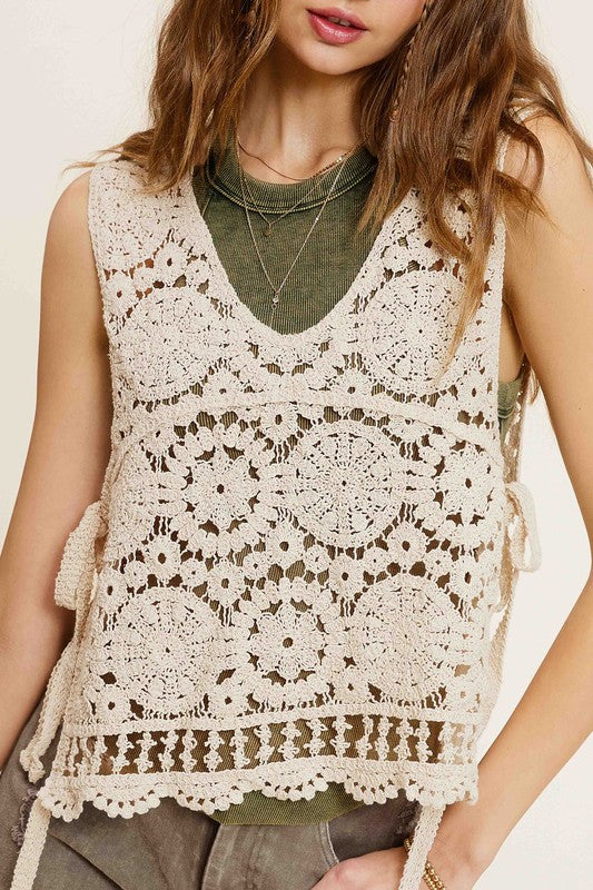 Side Tie Crochet Top