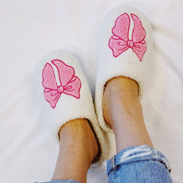 Pink Bow Slippers