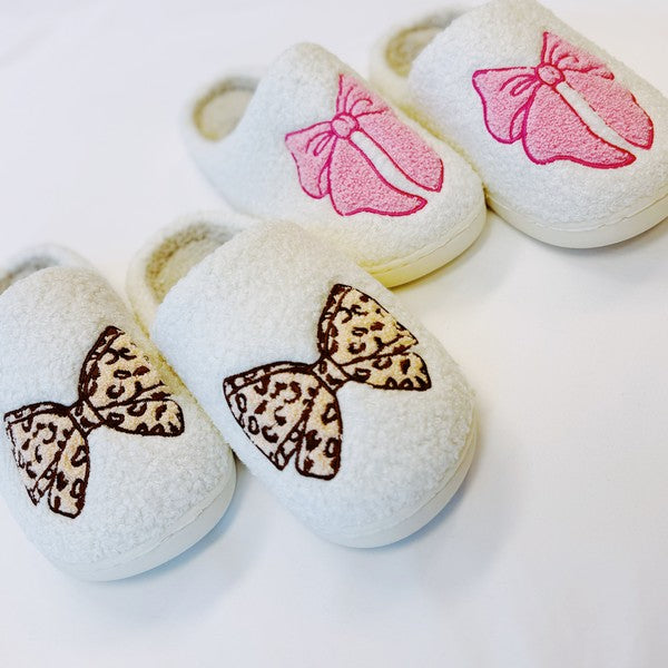 Pink Bow Slippers