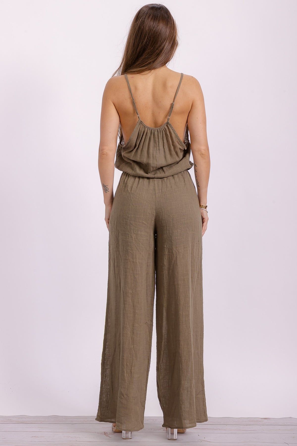 Olive Cotton Jumpsuit