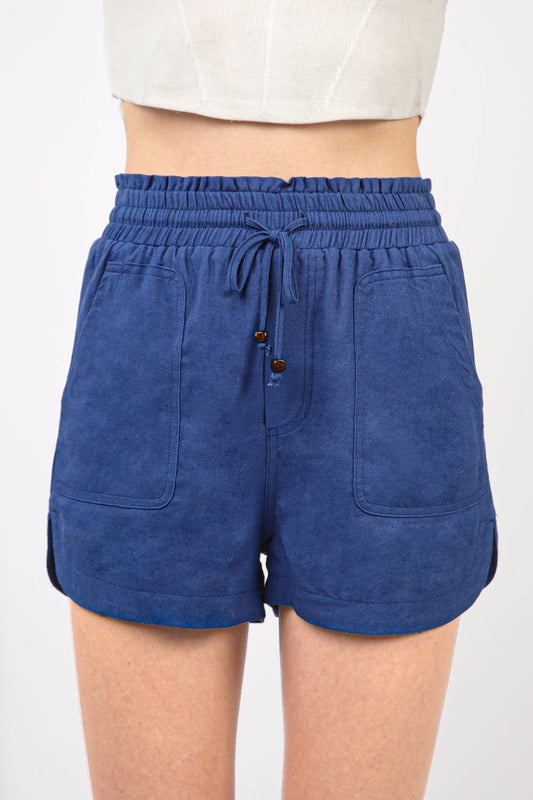 Blue Linen Shorts