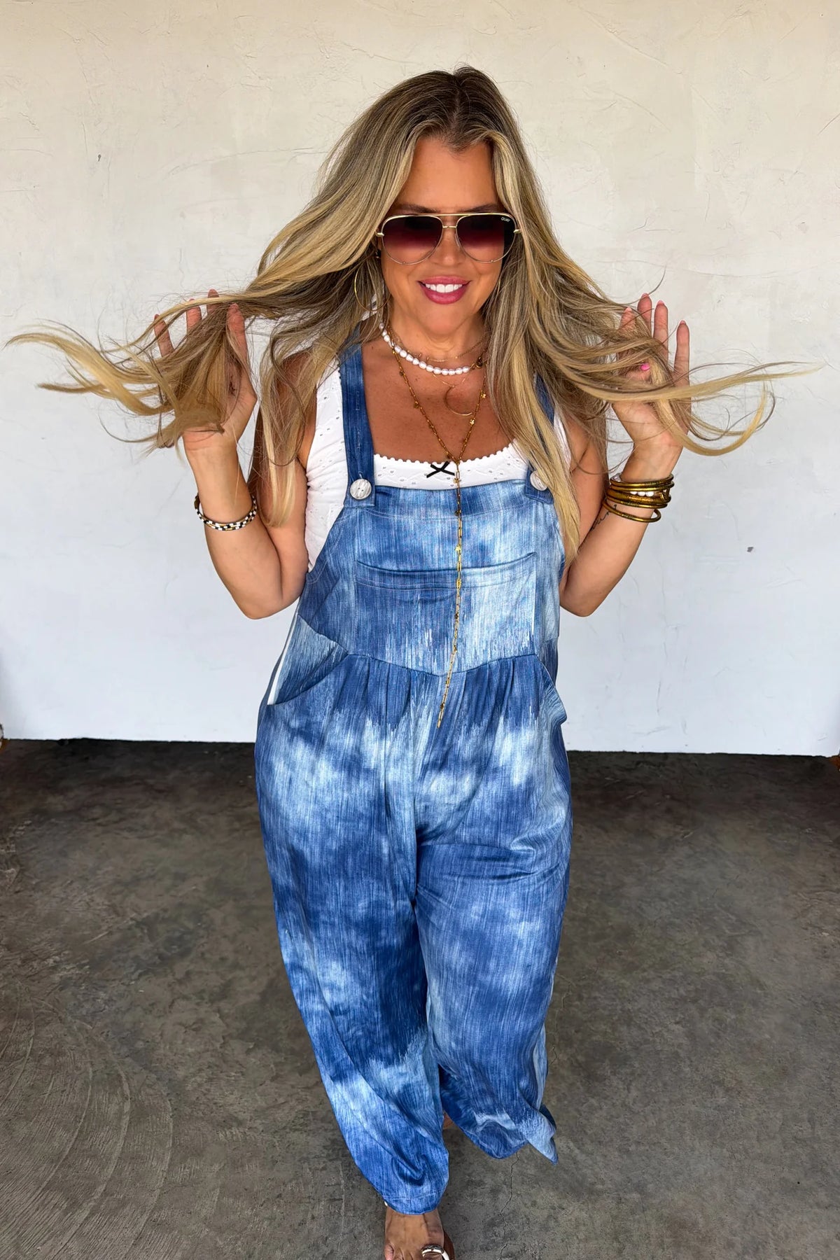 Blue Tie Dye Overalls