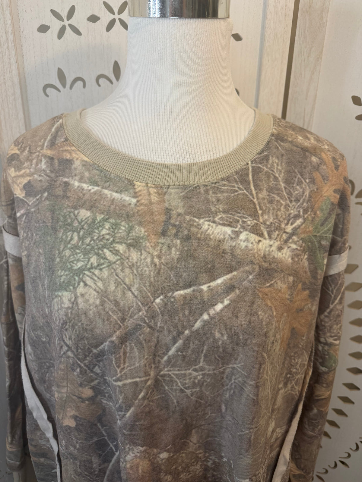 Amber Moon Revival: Green Camo Classic Crew Pullover