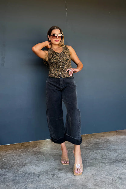 Cheetah Denim Vest
