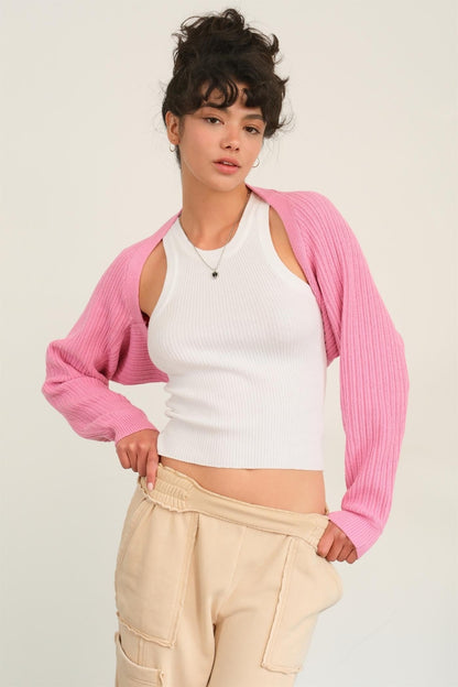 Bolero Cardigan in Rose Pink