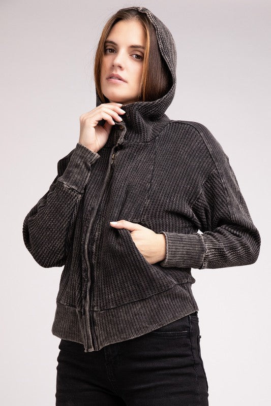 Waffle Hooded Jacket