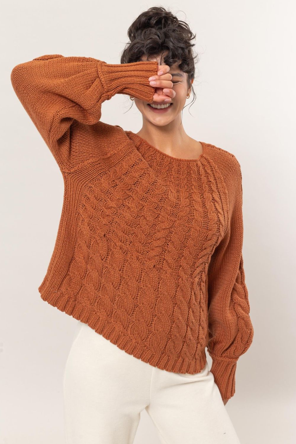 Rust Cable Sweater