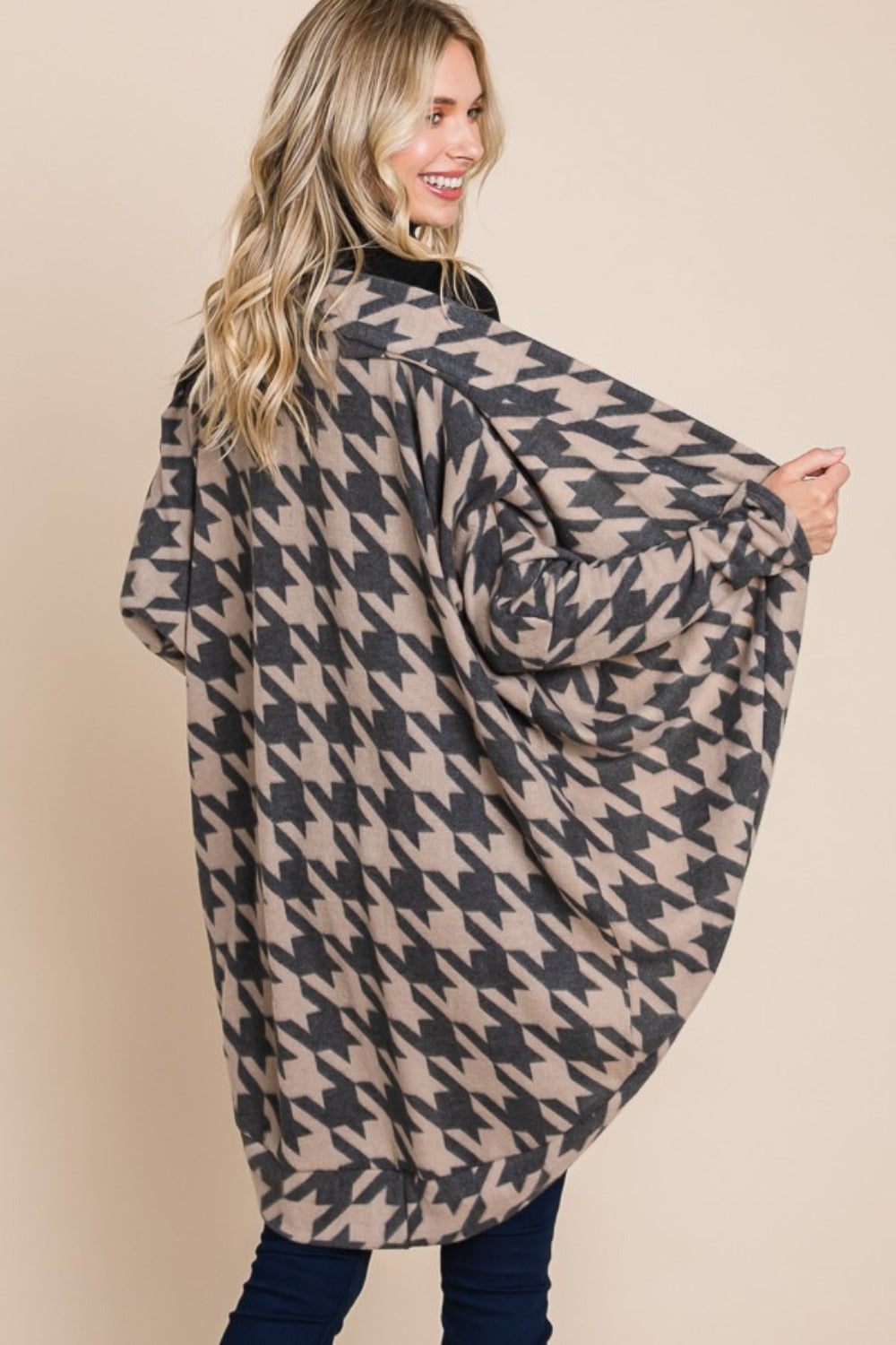 Houndstooth Cocoon Cardigan