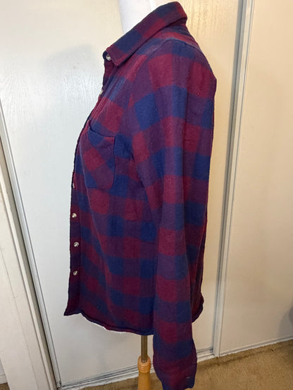 Amber Moon Revival: Burgundy and Navy Plaid Lined Shacket