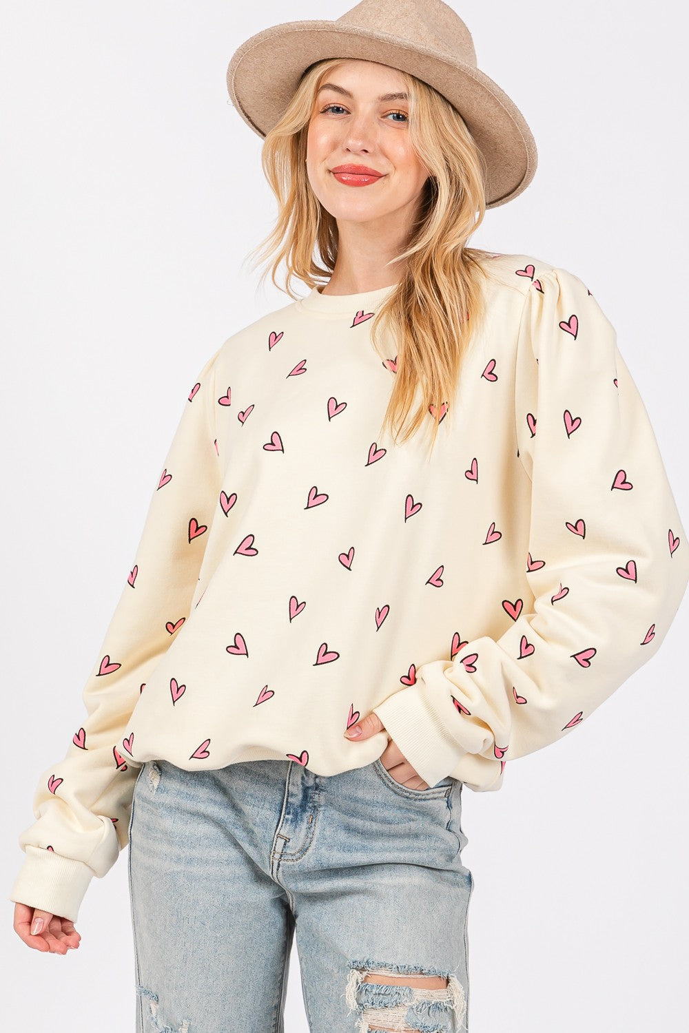 Heart Print Sweatshirt