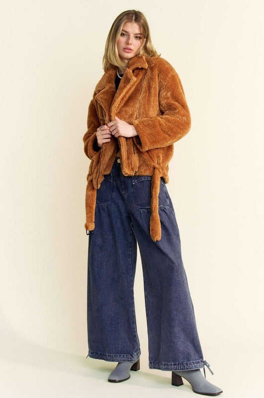 Devlin Fuzzy Jacket in Rust