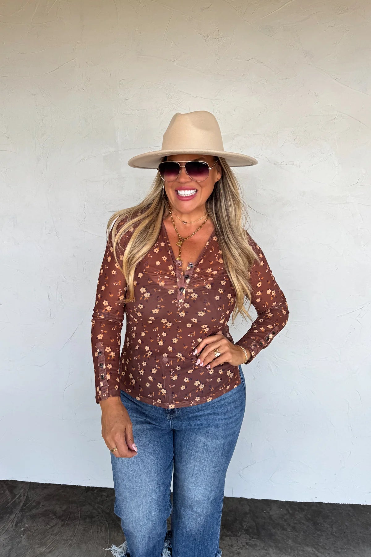Annie Floral Mesh Top