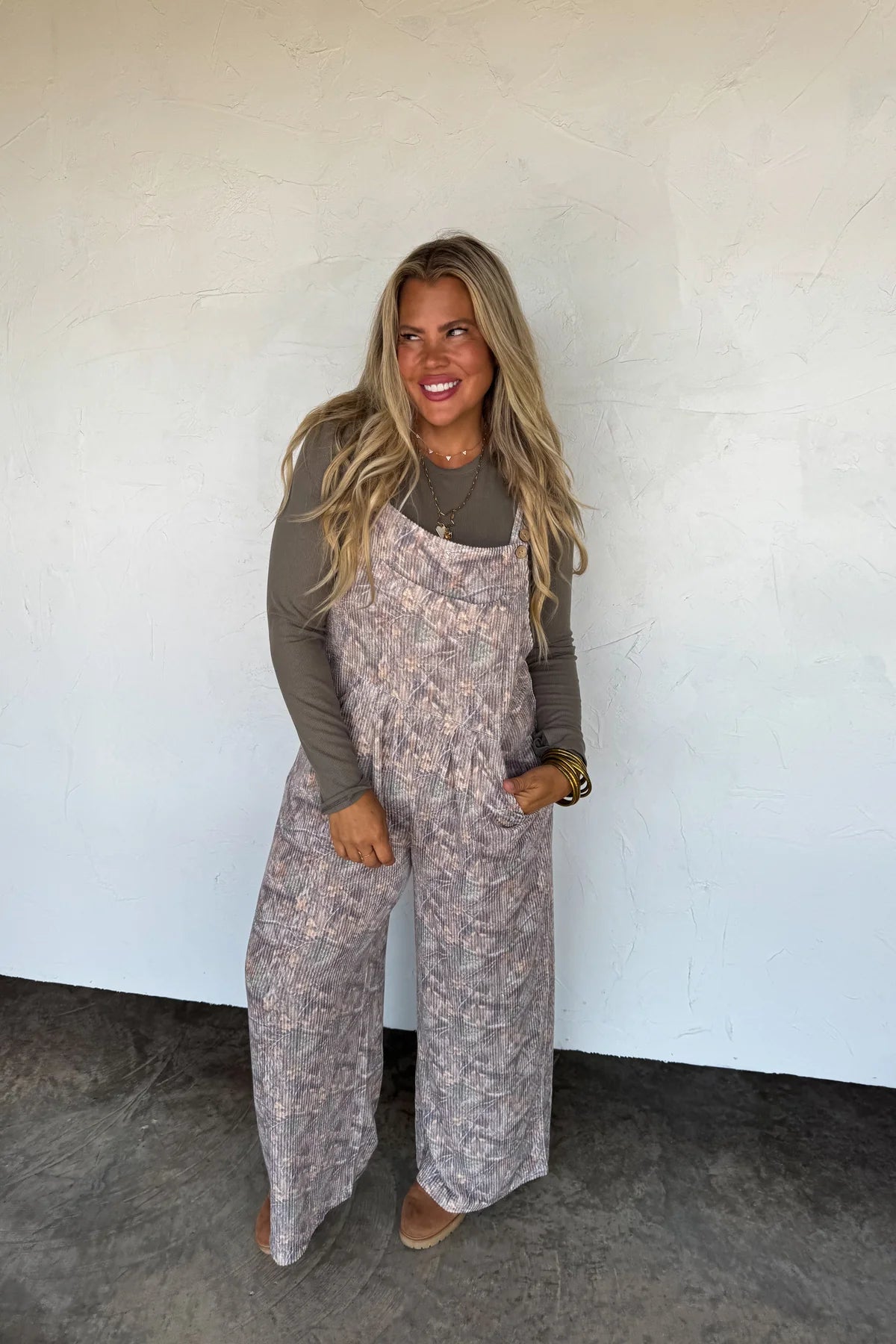 Camo Ribbed Overalls